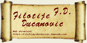 Filotije Ducanović vizit kartica